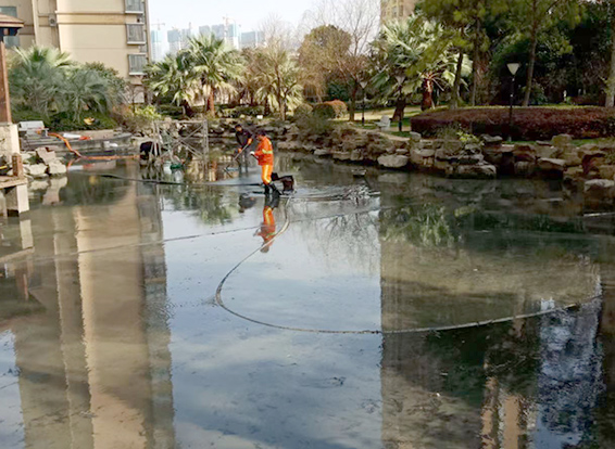 桐柏景观池淤泥清理